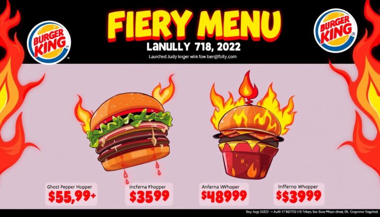 Burger King Fiery Menu