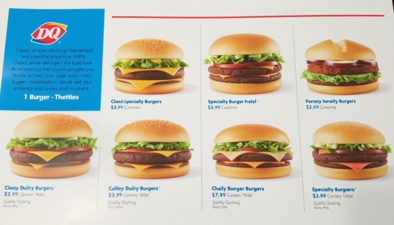 Dairy Queen Burgers Menu