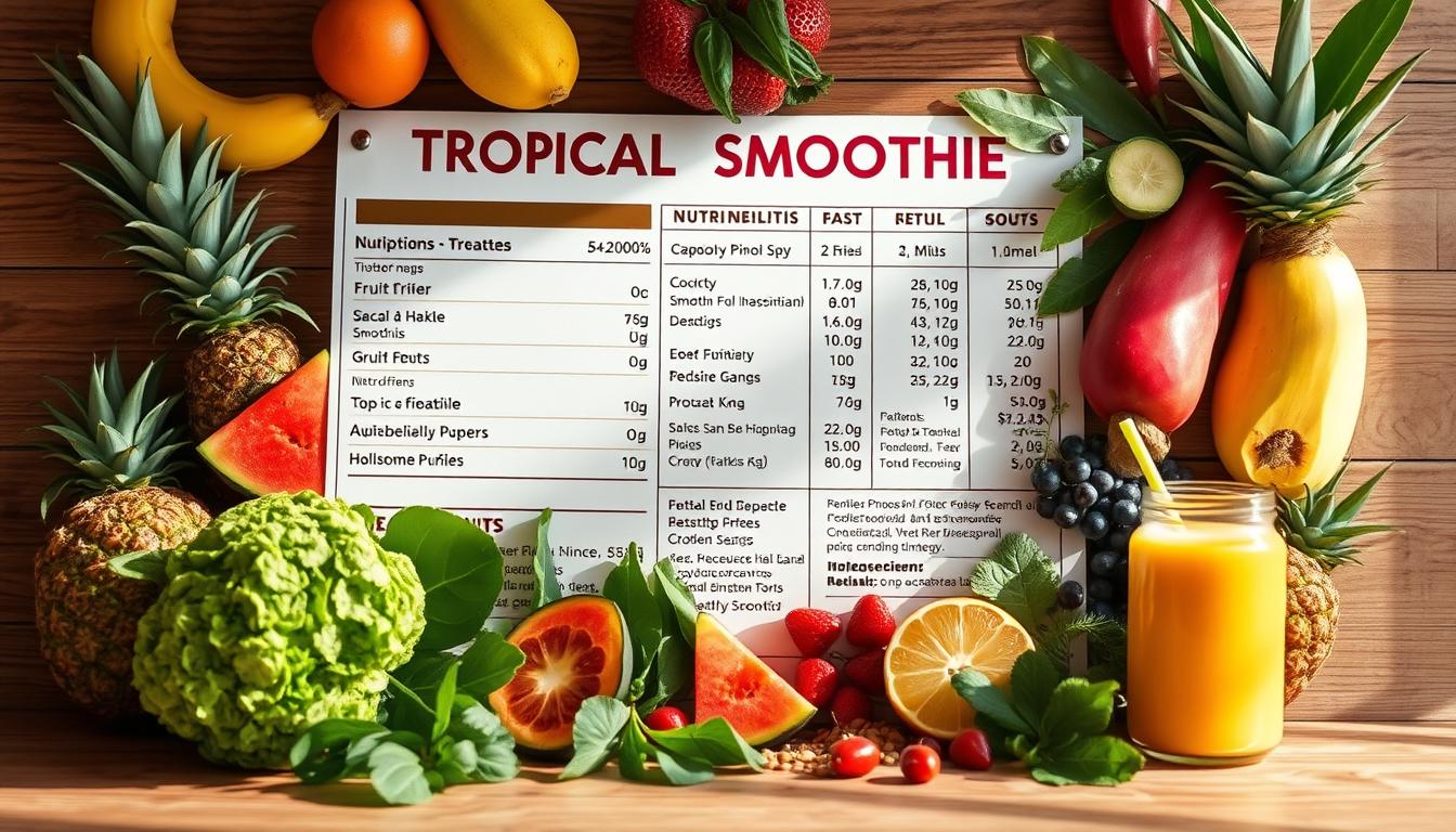 tropical smoothie menu nutrition